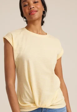 Maurices Tees-24/7 Austin Striped Knot Hem Short Sleeve Tee
