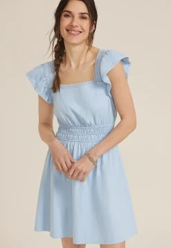 Maurices Wedding Guest & Cocktail Dresses-24/7 Bare Flutter Sleeve Skater Dress