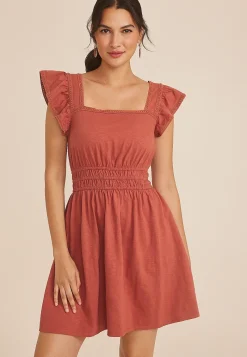 Maurices Wedding Guest & Cocktail Dresses-24/7 Bare Flutter Sleeve Skater Dress