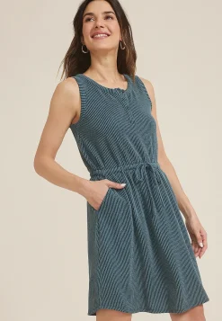 Maurices Casual Dresses-24/7 Bare Henley Wavy Rib Dress