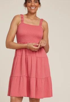 Maurices Casual Dresses-24/7 Bare Smocked Bodice Tiered Mini Dress