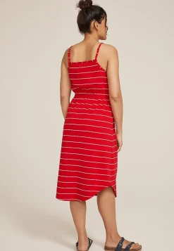 Maurices Casual Dresses-24/7 Bare Striped Cinched Waist Midi Dress