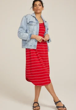 Maurices Casual Dresses-24/7 Bare Striped Cinched Waist Midi Dress