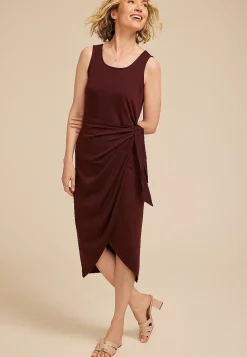 Maurices Work Dresses-24/7 Bare Wrap Waist Midi Dress