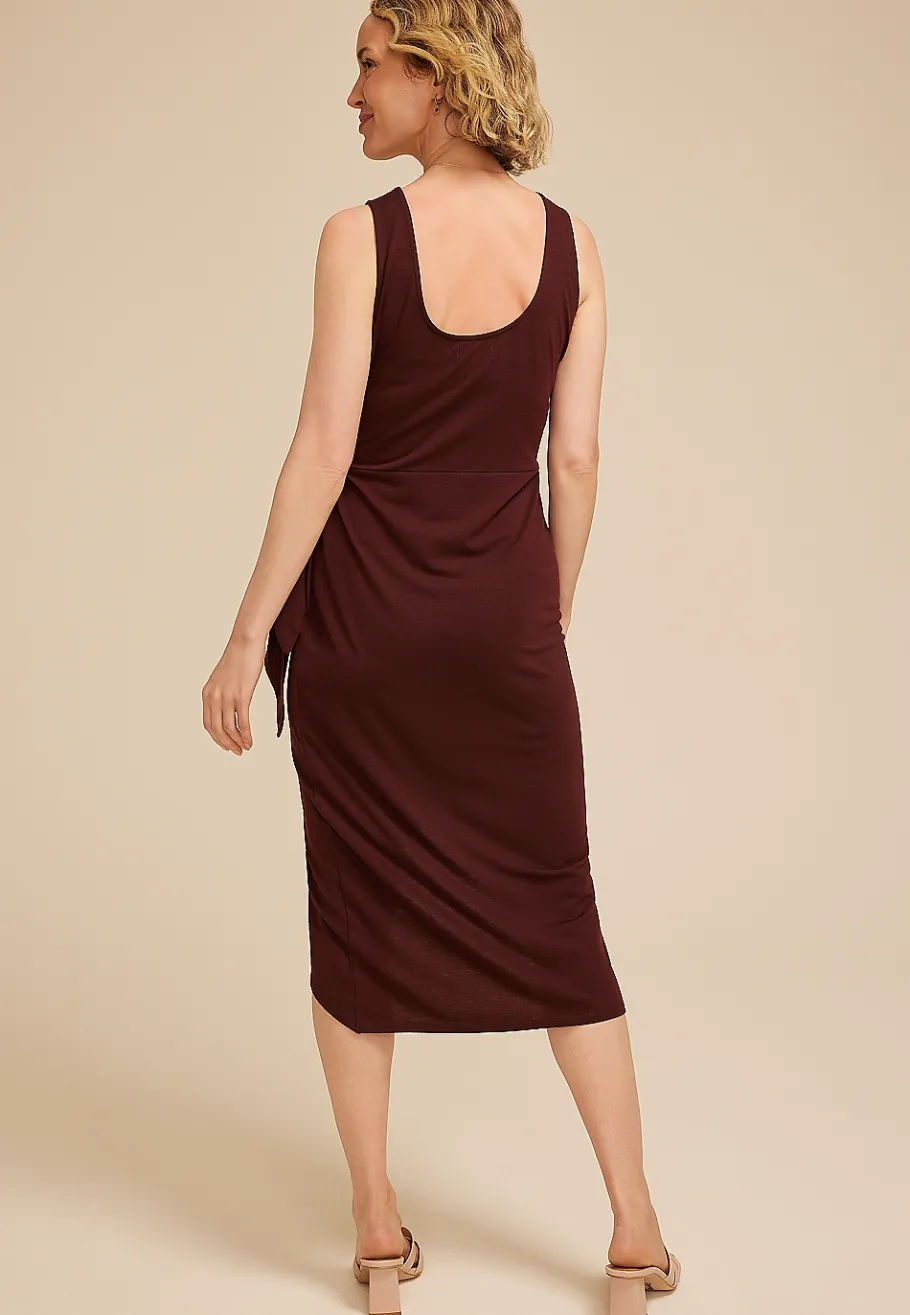 Maurices Work Dresses-24/7 Bare Wrap Waist Midi Dress