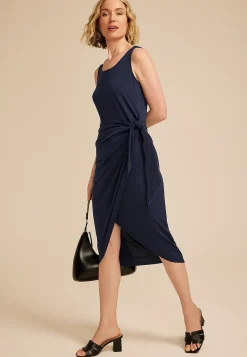 Maurices Work Dresses-24/7 Bare Wrap Waist Midi Dress