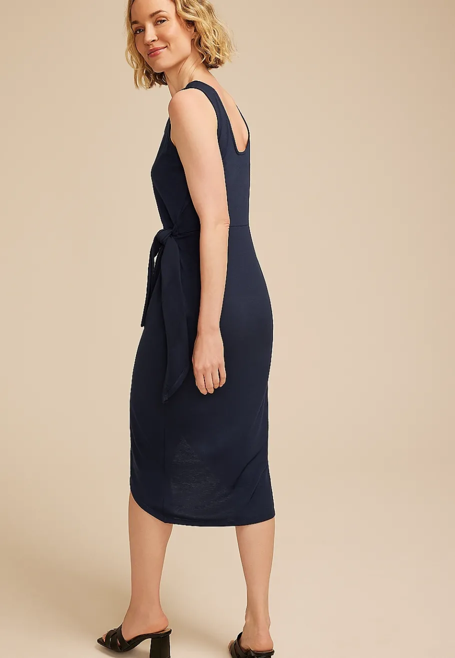 Maurices Work Dresses-24/7 Bare Wrap Waist Midi Dress