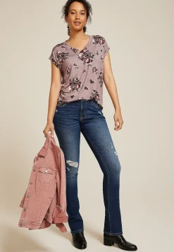 Maurices Tees-24/7 Berkley Floral V Neck Tee