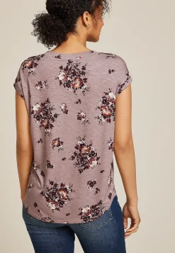 Maurices Tees-24/7 Berkley Floral V Neck Tee