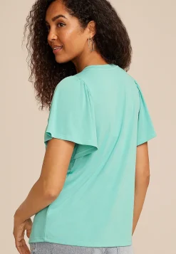 Maurices Tees-24/7 Charlotte Flutter Sleeve Tee