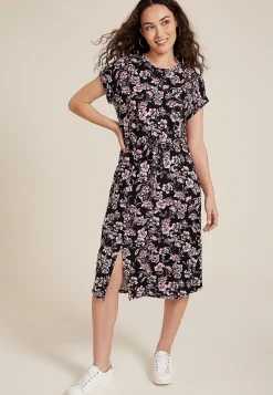 Maurices Casual Dresses|Work Dresses-24/7 Clara Floral Tie Waist Midi Dress