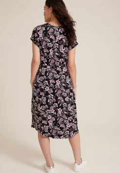 Maurices Casual Dresses|Work Dresses-24/7 Clara Floral Tie Waist Midi Dress