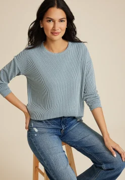 Maurices Tees-24/7 Clara Long Sleeve Ribbed Tee