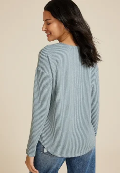 Maurices Tees-24/7 Clara Long Sleeve Ribbed Tee