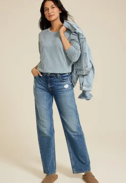 Maurices Tees-24/7 Clara Long Sleeve Ribbed Tee
