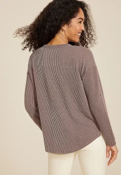 Maurices Tees-24/7 Clara Long Sleeve Ribbed Tee