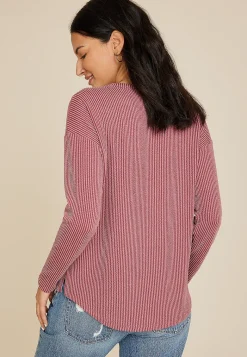 Maurices Tees-24/7 Clara Long Sleeve Ribbed Tee