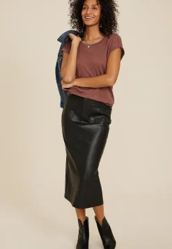 Maurices Tees-24/7 Clara Textured Short Sleeve Tee