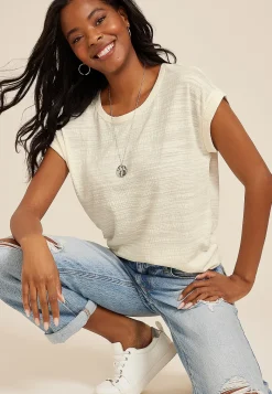 Maurices Tees-24/7 Clara Textured Short Sleeve Tee