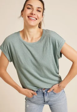 Maurices Tees-24/7 Clara Textured Short Sleeve Tee