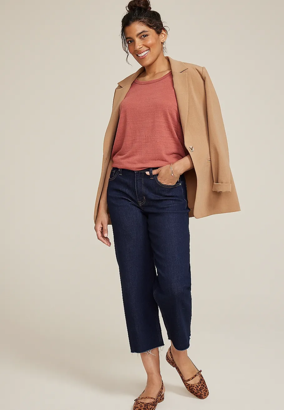 Maurices Tees-24/7 Clara Textured Short Sleeve Tee