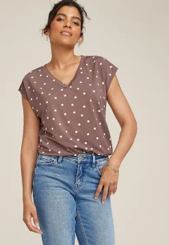 Maurices Tees-24/7 Crepe V Neck Tee