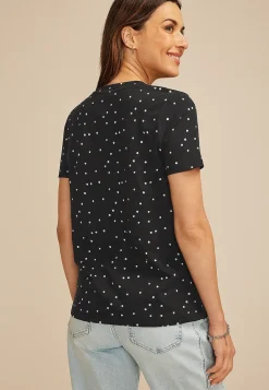 Maurices Tees-24/7 Dawson Polka Dot Crew Neck Tee