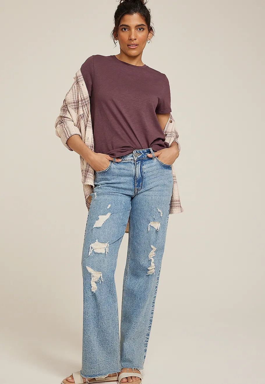 Maurices Tees-24/7 Dawson Solid Crew Neck Tee