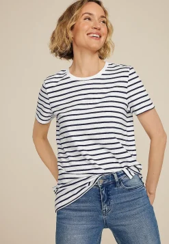 Maurices Tees-24/7 Dawson Striped Crew Neck Tee