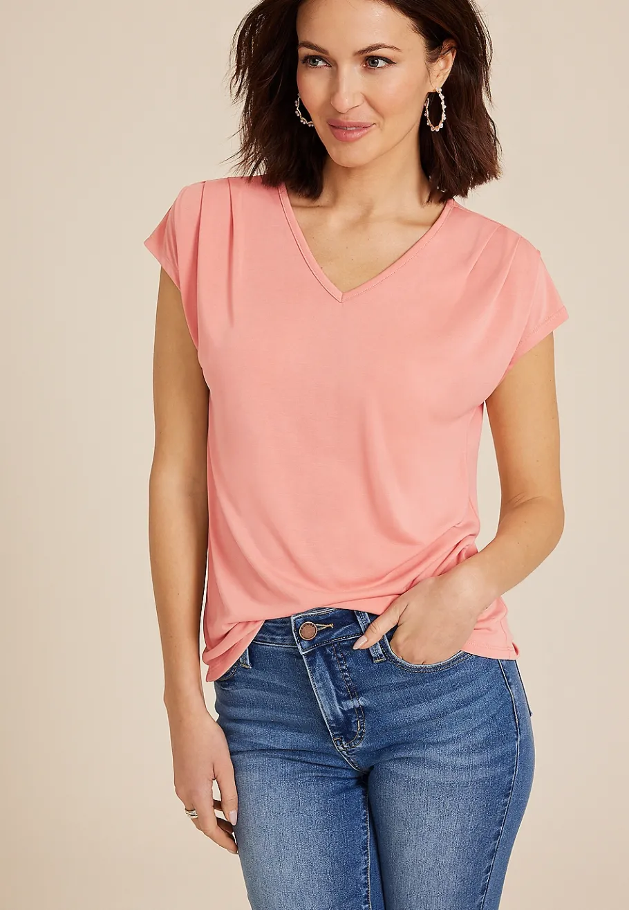 Maurices Tees-24/7 Fairhaven Pleated Tee