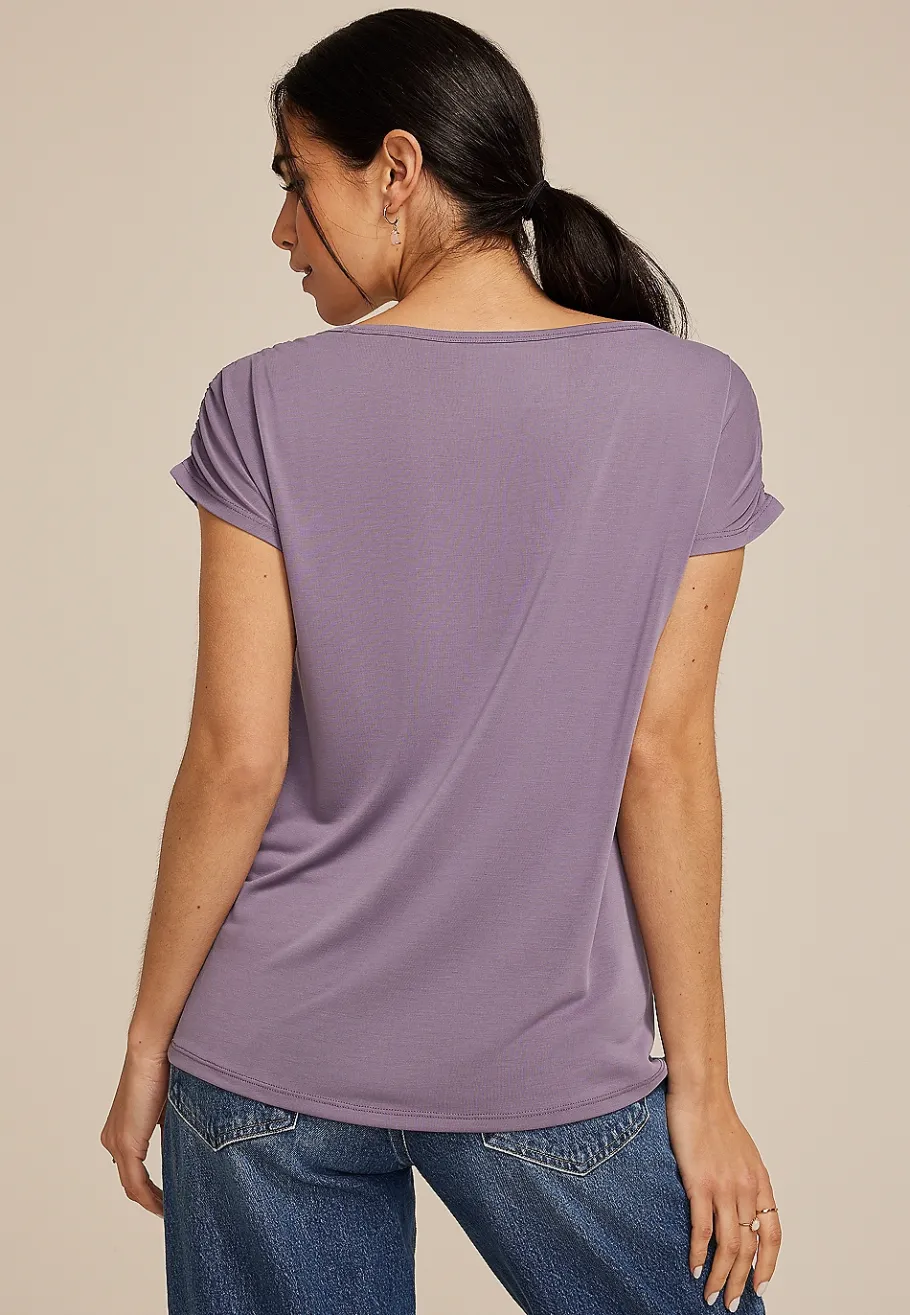 Maurices Tees-24/7 Fairhaven Ruched Shoulder Tee