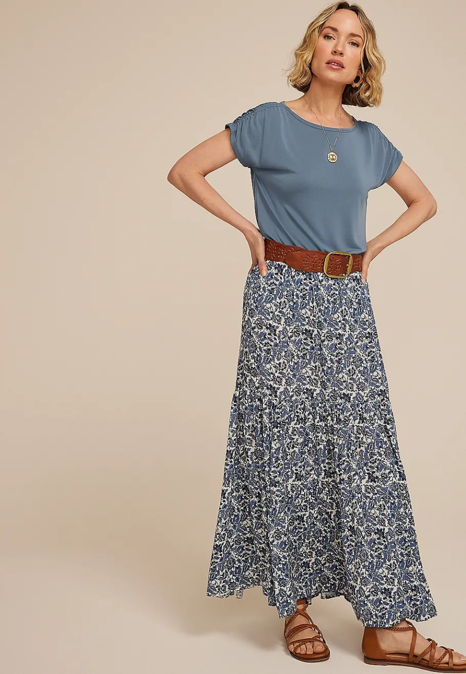 Maurices Tees-24/7 Fairhaven Ruched Shoulder Tee