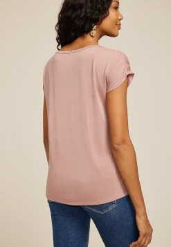 Maurices Tees-24/7 Fairhaven Ruched Shoulder Tee