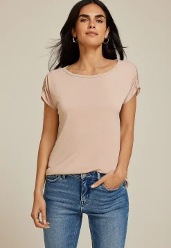 Maurices Tees-24/7 Fairhaven Ruched Shoulder Tee