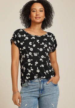 Maurices Tees-24/7 Fairhaven Ruched Shoulder Tee