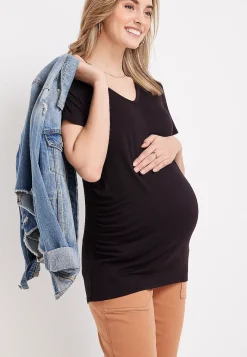 Maurices Maternity-24/7 Flawless V Neck Maternity Tee