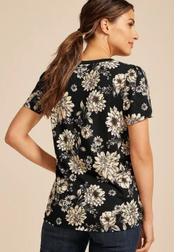 Maurices Tees-24/7 Holland Floral Tulip Sleeve Tee