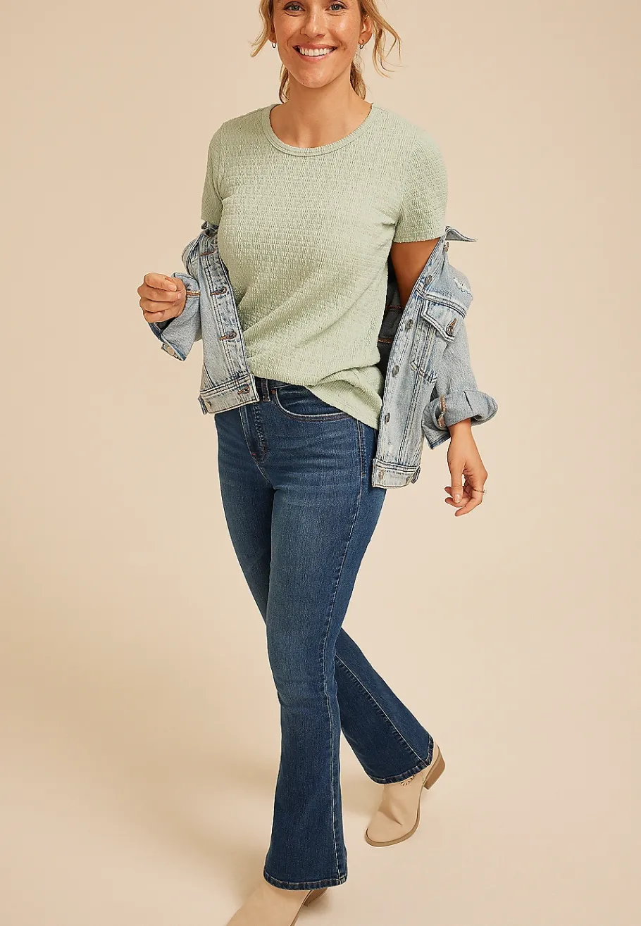 Maurices Tees-24/7 Jacquard Short Sleeve Tee