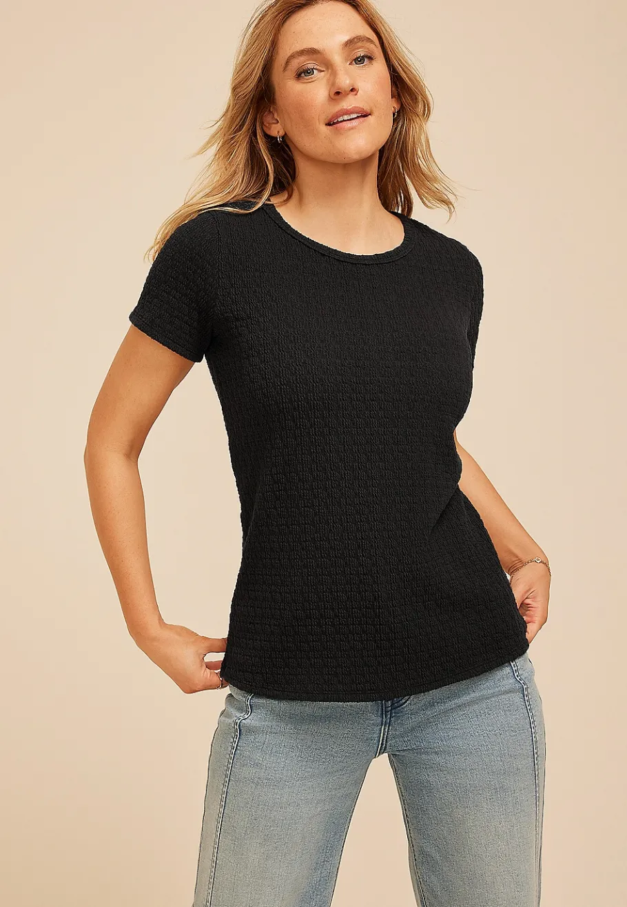 Maurices Tees-24/7 Jacquard Short Sleeve Tee
