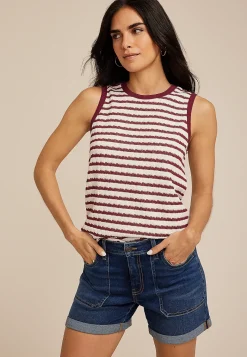 Maurices Tanks & Camis-24/7 Jacquard Striped Tank Top