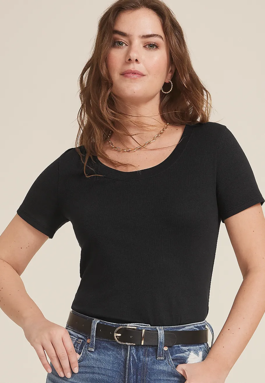 Maurices Tees-24/7 Jordan Scoop Neck Tee