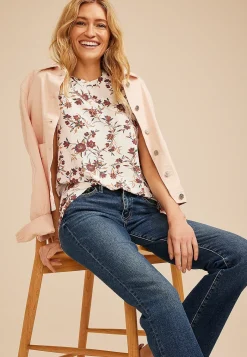 Maurices Tees-24/7 Kennedy Floral Crew Neck Tee