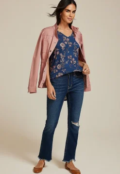 Maurices Tees-24/7 Olivia Floral Tunic Tee