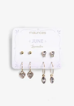 Maurices Earrings-4 Pack Birthstone Earring Set