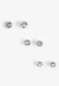 Maurices Earrings-3 Pack Crystal Stud Earrings Set