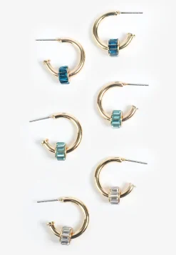 Maurices Earrings|Matching Sets-3 Pack Getaway Gem Hoop Earring Set