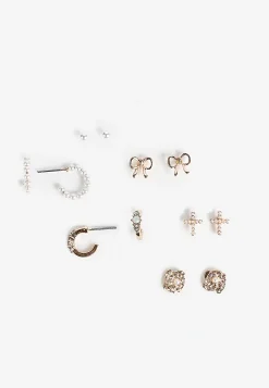 Maurices Earrings-6 Pack Gold And Mixed Earring Set