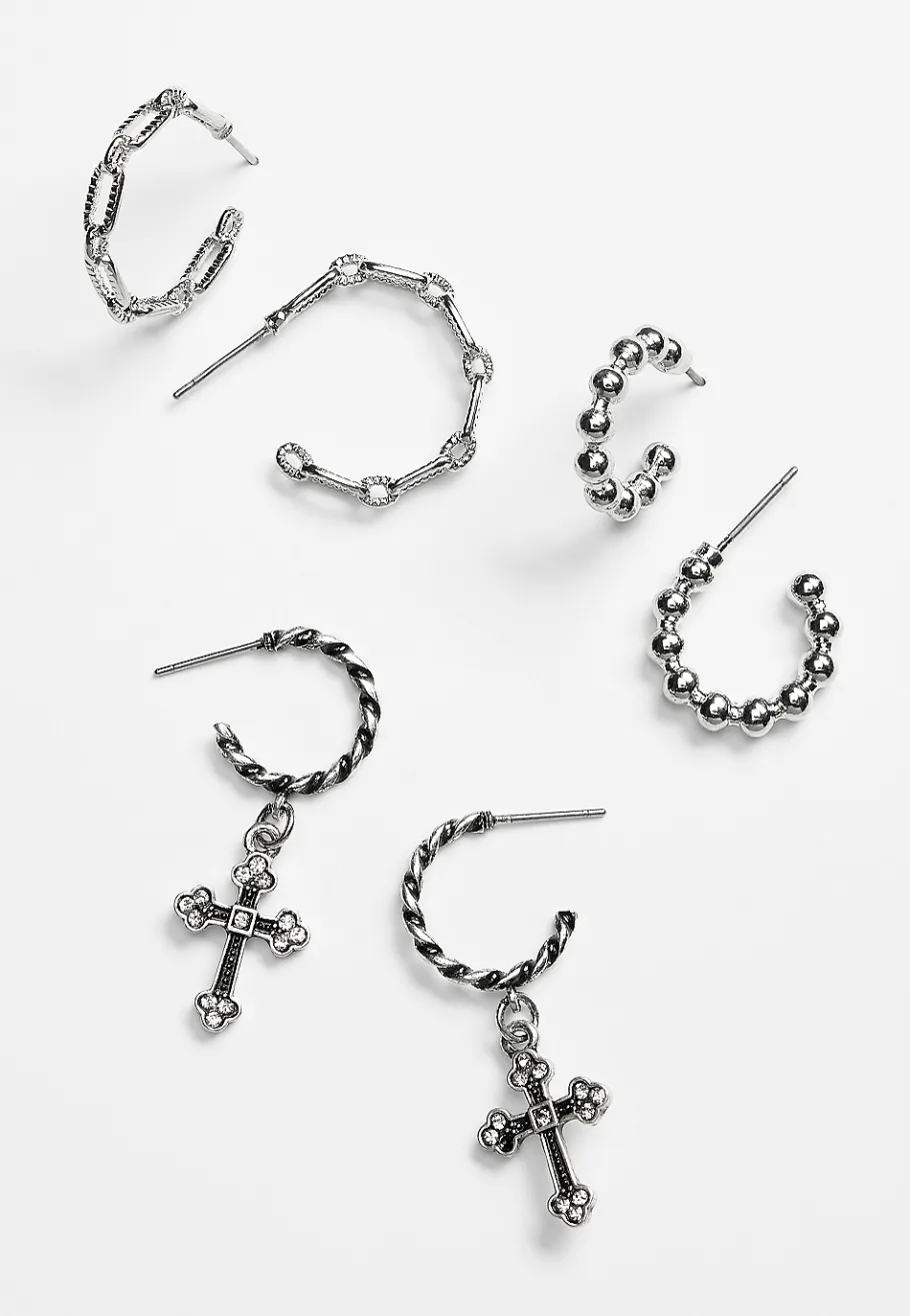 Maurices Earrings-3 Pack Hoop Earring Set
