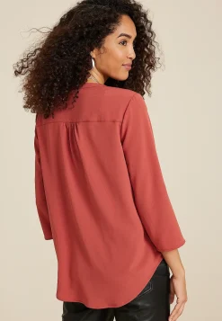 Maurices Shirts & Blouses-3/4 Sleeve V Neck Tunic Blouse