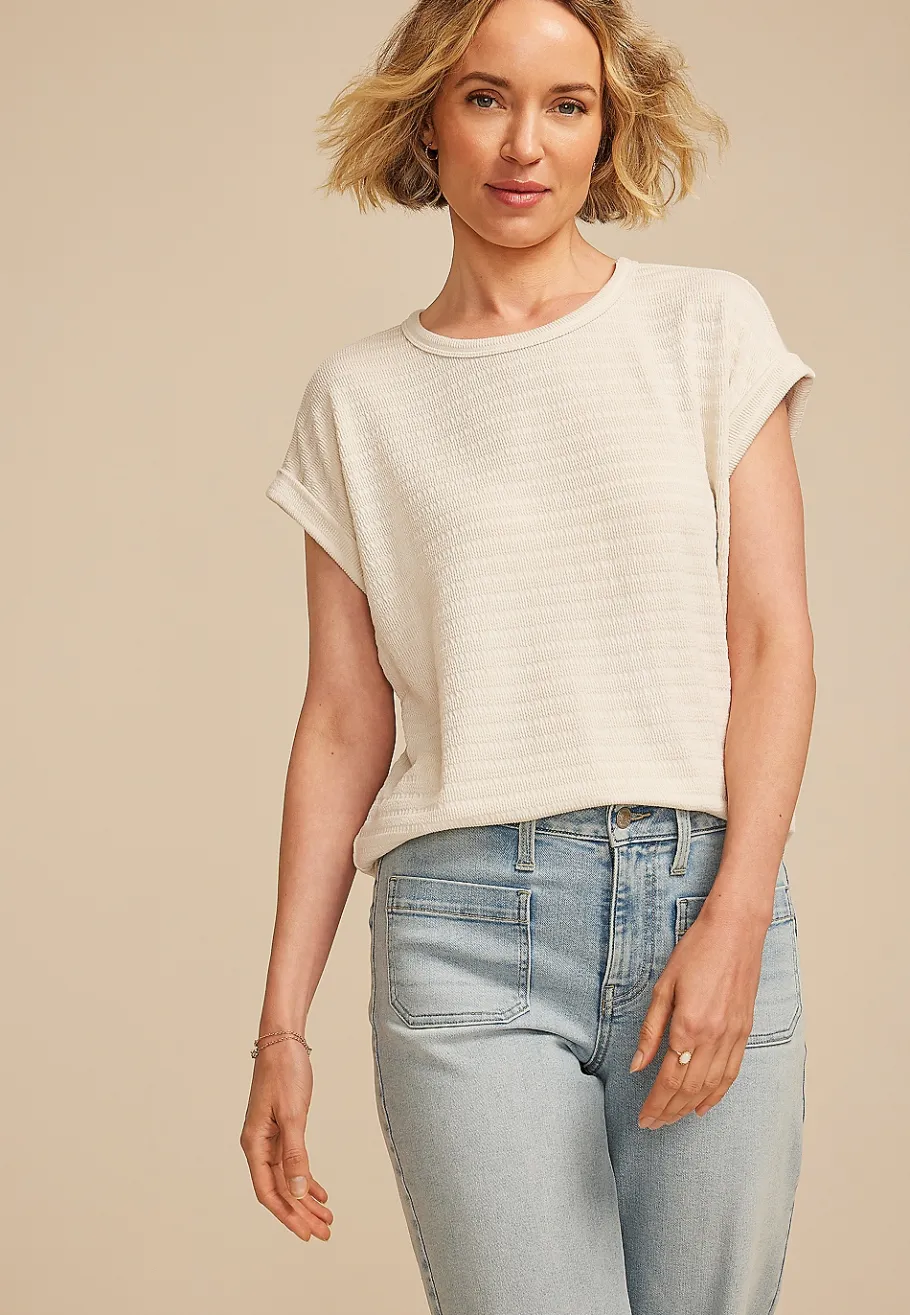 Maurices Tees-24/7 Tucker Ribbed Clara Tee